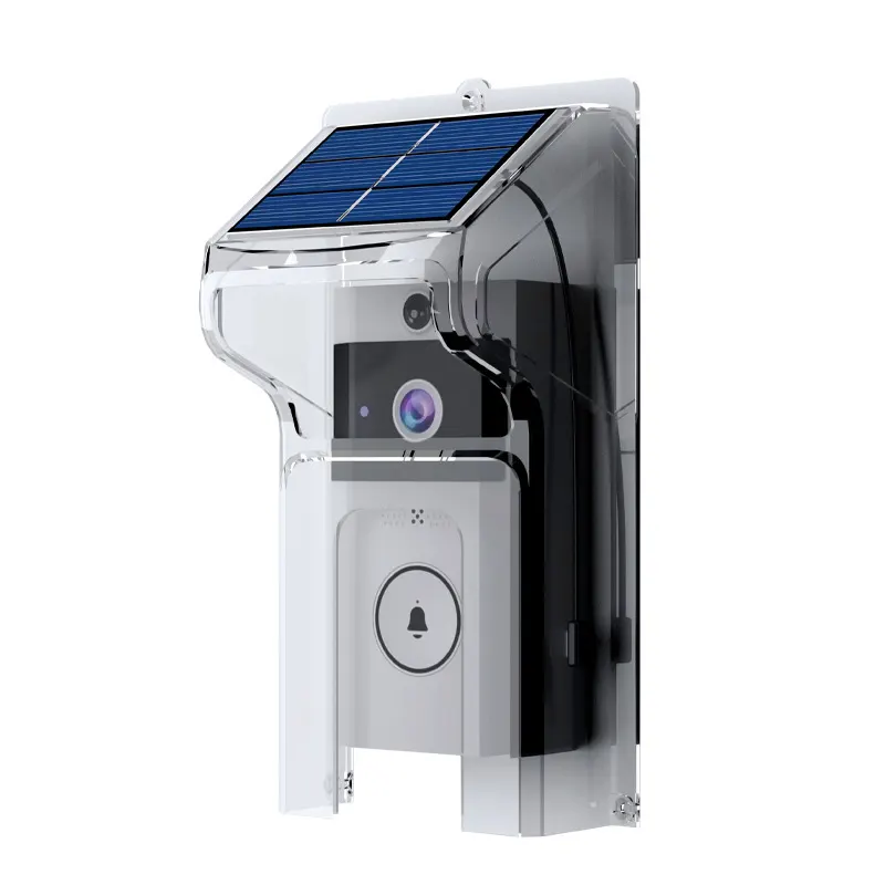 WanHuiShop New High-Definition Wireless Video Doorbell With Solar Rain Cover Ultra Long Standby And Voice Changing Intercom Monitoring Control Camera-1
