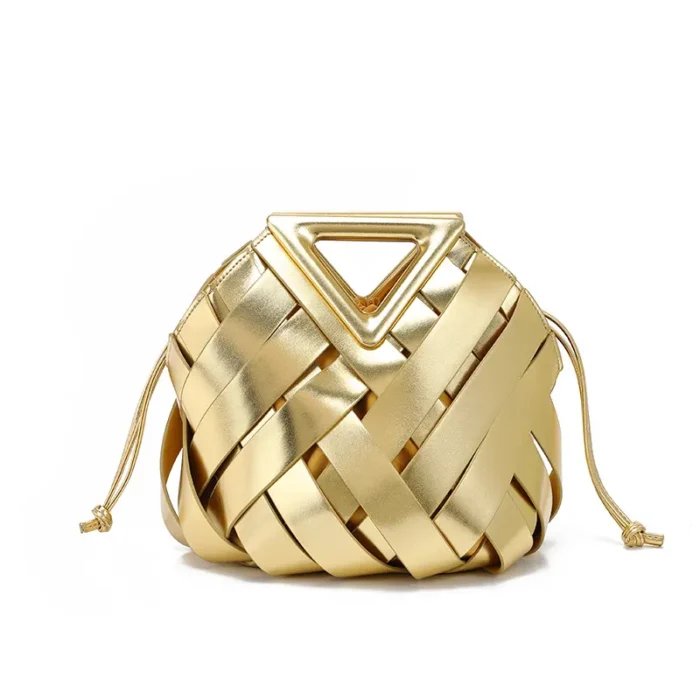 WanHuiShop New Women's Crossbody Bag Vegetable Basket Triangular Magnetic Buckle Woven Hollow Women's Bag Handbag Single Shoulder Bucket Bag-17 WanHuiShop New Women's Crossbody Bag Vegetable Basket Triangular Magnetic Buckle Woven Hollow Women's Bag Handbag Single Shoulder Bucket Bag-17