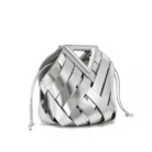 WanHuiShop New Women's Crossbody Bag Vegetable Basket Triangular Magnetic Buckle Woven Hollow Women's Bag Handbag Single Shoulder Bucket Bag-19