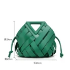 WanHuiShop New Women's Crossbody Bag Vegetable Basket Triangular Magnetic Buckle Woven Hollow Women's Bag Handbag Single Shoulder Bucket Bag-3