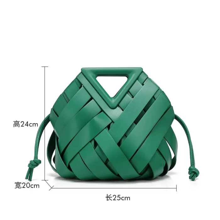WanHuiShop New Women's Crossbody Bag Vegetable Basket Triangular Magnetic Buckle Woven Hollow Women's Bag Handbag Single Shoulder Bucket Bag-3 WanHuiShop New Women's Crossbody Bag Vegetable Basket Triangular Magnetic Buckle Woven Hollow Women's Bag Handbag Single Shoulder Bucket Bag-3