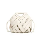 WanHuiShop New Women's Crossbody Bag Vegetable Basket Triangular Magnetic Buckle Woven Hollow Women's Bag Handbag Single Shoulder Bucket Bag-7