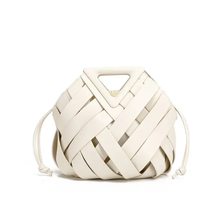 WanHuiShop New Women's Crossbody Bag Vegetable Basket Triangular Magnetic Buckle Woven Hollow Women's Bag Handbag Single Shoulder Bucket Bag-7 WanHuiShop New Women's Crossbody Bag Vegetable Basket Triangular Magnetic Buckle Woven Hollow Women's Bag Handbag Single Shoulder Bucket Bag-7