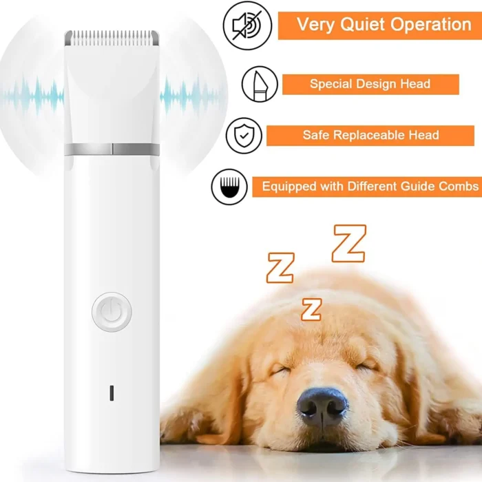 WanHuiShop New Dog Clippers Grooming Kit Hair Clipper-Low Noise Paw Trimmer- Rechargeable - Cordless Quiet Nail Grinder Shaver for Cats And Other Pets-3