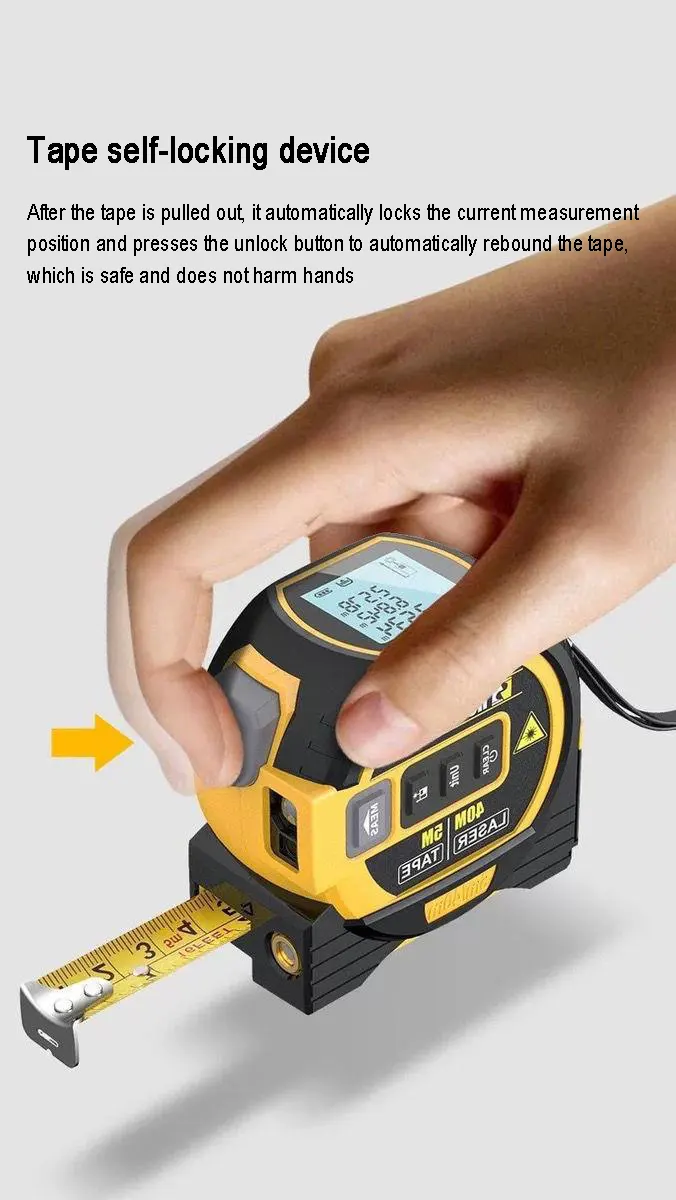 WanHuiShop New Infrared Laser Tape Measure High-Precision Rangefinder Crosshair Three In One Electronic Tape Measure Laser Measuring Ruler-11