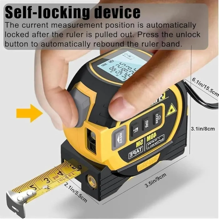 WanHuiShop New Infrared Laser Tape Measure High-Precision Rangefinder Crosshair Three In One Electronic Tape Measure Laser Measuring Ruler-6