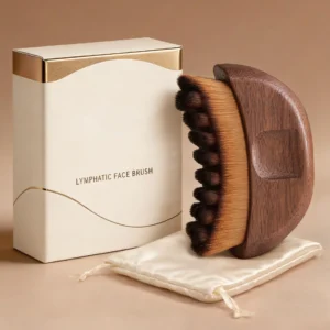 Wanhuishop New Walnut Wood Facial Massage Brush Jawline Contouring Brush Facial Gua Sha-2