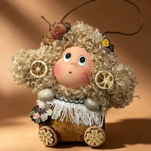 Wanhuishop Bean Sprout Doll Pendant Small Doll Handmade Pendant-1