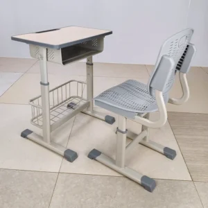 Wanhuishop T-shaped height-adjustable school desks and chairs student desks and chairs single study desks-1