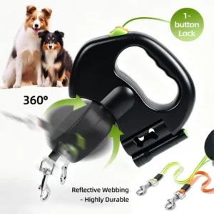 Wanhuishop 2-in-1 Retractable Dog Leash and Harness Set – Ideal for Walking Small to Medium-Sized Dogs Outdoors-4